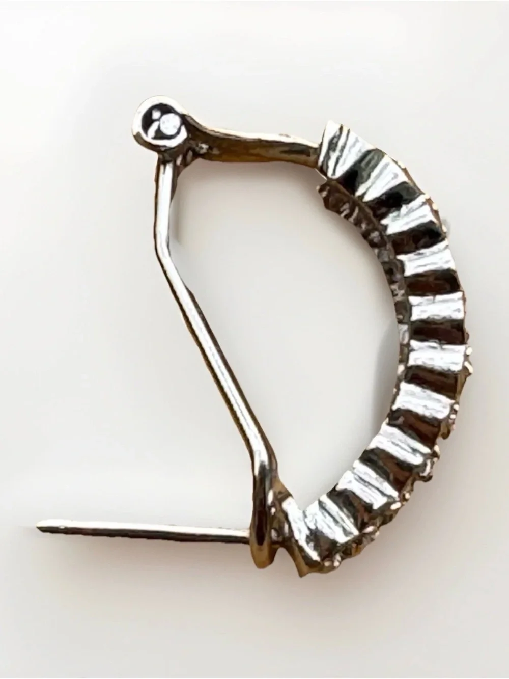 Vintage Jewelry By Mary 925 Sterling Silver Multi-Row Pavé Huggie Hoop Earrings